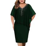 Grüne Elegante Midi Chiffon-Abendkleider aus Chiffon für Damen Größe 5 XL Große Größen für den für den Sommer 