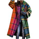 Bunte Elegante Winddichte Trenchcoats lang mit Knopf aus Wolle für Damen Übergrößen für den für den Herbst 