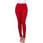 Rote Elegante Wetlook-Leggings & Glanzleggings aus Denim für Damen Größe XL Große Größen für den für den Sommer 