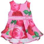 Reduzierte Rosa Blumenmuster Ärmellose Fun & Fun Blumenkleider für Kinder & Blümchenkleider für Kinder mit Reißverschluss aus Satin Handwäsche für Babys für den für den Winter 