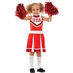Rote Cheerleader-Kostüme aus Polyester für Kinder 