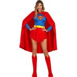 Rote Supergirl Superheld-Kostüme aus Polyester für Damen Größe M 