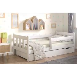 Weiße Kinderbetten aus Massivholz mit Schublade Breite 150-200cm, Höhe 50-100cm 
