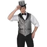 Silberne Funny Fashion Zauberer-Kostüme mit Glitzer für Herren Größe XL 