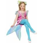 Rosa Kurzärmelige Funny Fashion Meerjungfrau-Kostüme mit Glitzer aus Polyester für Kinder Größe 140 