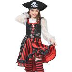 Funny Fashion Piraten-Kostüm »Seeräuberin Peppina Piratin Kinderkostüm Mädchen - Rot Schwarz«, rot