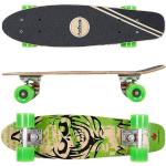 FunTomia Miniskateboard »Mini-Board Skateboard mit Mach1 ABEC-9 Kugellager aus 7 Schichten Ahornholz«, Grün Totenkopf