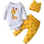 Gelbe Animal-Print Erstausstattungen für Babys mit Giraffen-Motiv Handwäsche für Babys für den für den Sommer 