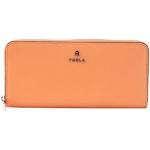 Orange Unifarbene FURLA Brieftaschen mit Reißverschluss aus Kalbsleder für Damen 