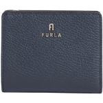 Marineblaue Unifarbene FURLA Brieftaschen mit Reißverschluss aus Leder für Damen 