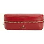 Rote Elegante FURLA Kosmetiktaschen mit Reißverschluss aus Leder für Damen 