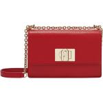 Rote Elegante FURLA Lederhandtaschen aus Leder mit Innentaschen für Damen mini 