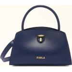 Blaue FURLA Lederhandtaschen aus Kalbsleder mit Innentaschen für Damen 
