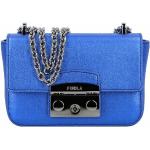 Blaue Elegante FURLA Metropolis Lederhandtaschen aus Leder für Damen mini 