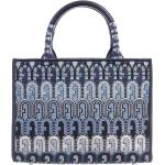Reduzierte Blaue FURLA Tote Bags & Henkeltaschen aus Textil für Damen mini 