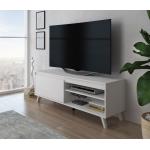 Weiße Moderne TV Schränke & Fernsehschränke Matte aus Holz mit Beinen 