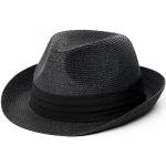 Schwarze Panamahüte mit Klettverschluss aus Stroh für Herren für den für den Sommer 