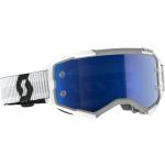 Fury Goggle MX Brille Glas: blau verspiegelt chrome / Rahmen weiß
