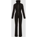 Schwarze Sportliche Damenjumpsuits & Damenoveralls mit Reißverschluss aus Fleece Größe S 