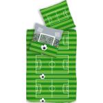 Grüne Fußballbettwäsche aus Flanell 135x200 2-teilig 