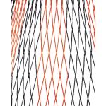 Fußballtornetz zweifarbig, Schwarz, Rot, 80 / 200 cm, Diagonalstreifen Schwarz