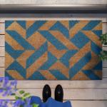 Blaue Abstrakte Moderne Fußmatten Kokos aus Kokosfaser 
