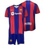 Futbol Club Barcelona T-Shirt und Hose - Lewandowski 9 - Erste Mannschaft Saison 2023/2024 - Offizielle Replik mit Lizenz Kind, Blau/Weinrot, 12 Jahre