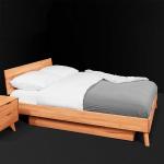 Braune Moderne Basilicana Rechteckige Betten mit Bettkasten geölt aus Massivholz mit Stauraum 80x200 