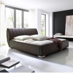 Braune Moderne Homedreams Betten mit Bettkasten aus Kunstleder mit Stauraum 180x200 