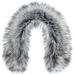 Silberne Winterjacken mit Fuchs-Motiv mit Knopf aus Kunstfell mit Kapuze für Damen Größe S für den für den Winter 