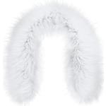 Weiße Winterjacken mit Knopf aus Kunstfell mit Kapuze für Damen Größe S für den für den Winter 