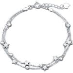Reduzierte Silberne Sterne Elegante Anhänger Armbänder aus Silber mit Echte Perle für Damen 