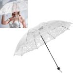 Weiße Vintage Durchsichtige Regenschirme durchsichtig aus Spitze für Damen für die Braut 