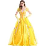 Gelbe Die Schöne und das Biest Belle Cosplay-Kostüme aus Gummi für Damen Größe L 
