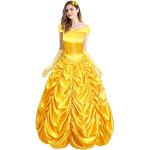 Gelbe Blumenmuster Die Schöne und das Biest Belle Maxi Cosplay-Kostüme für Damen Größe M 
