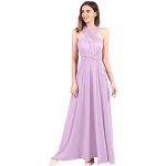 Violette Elegante Maxi V-Ausschnitt Neckholderkleider für Damen Größe XL für Brautjungfern für den für den Sommer 