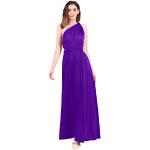 Lila Elegante Maxi V-Ausschnitt Abendkleider rückenfrei für Damen Größe M für den für den Sommer 