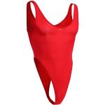 Rote Unifarbene Sexy Ärmellose Stringbodies durchsichtig für Damen Einheitsgröße 1-teilig zum Valentinstag für den für den Sommer 