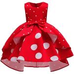 Rote Vintage Ärmellose Midi Druckkleider & bedruckte Kinderkleider aus Tüll für Mädchen 