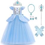 Reduzierte Blaue Cinderella Maxi Prinzessin-Kostüme aus Tüll für Kinder 
