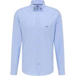 Reduzierte Blaue Unifarbene Casual Langärmelige Fynch Hatton Button Down Kragen Herrenlangarmhemden aus Baumwolle Größe 4 XL 