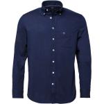 Marineblaue Unifarbene Casual Langärmelige Fynch Hatton Button Down Kragen Herrenlangarmhemden aus Baumwolle Größe 4 XL 