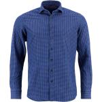 Marineblaue Karo Casual Langärmelige Fynch Hatton Button Down Kragen Herrenlangarmhemden aus Baumwolle Größe 3 XL 