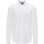 Weiße Unifarbene Casual Langärmelige Fynch Hatton Button Down Kragen Herrenlangarmhemden aus Baumwolle für den für den Frühling 