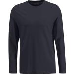 Reduzierte Dunkelblaue Langärmelige Fynch Hatton Rundhals-Ausschnitt Basic-Shirts aus Baumwolle für Herren Größe L 