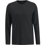 Reduzierte Schwarze Unifarbene Langärmelige Fynch Hatton Rundhals-Ausschnitt Basic-Shirts aus Baumwolle für Herren Größe M 