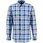 Blaue Karo Langärmelige Fynch Hatton Button Down Kragen Herrenlangarmhemden aus Baumwolle Größe 3 XL für den für den Frühling 