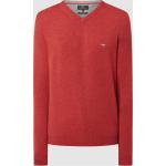 Reduzierte Rote Melierte Fynch Hatton V-Ausschnitt Kaschmir-Pullover aus Wolle für Herren Größe XL für den für den Herbst 