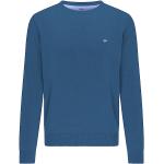 Blaue Langärmelige Fynch Hatton Feinstrickpullover aus Baumwolle für Herren Größe 4 XL für den für den Herbst 