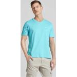 Unifarbene Fynch Hatton V-Ausschnitt T-Shirts aus Baumwolle für Herren Größe M 